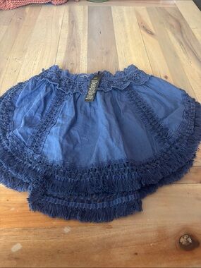 Victoria's Secret Navy Crochet-Trim Circle Skirt